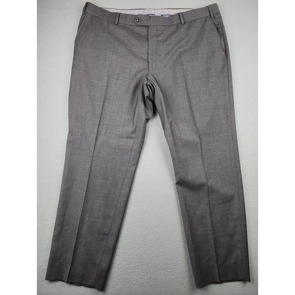 Ballin Dress Pants Mens 42x31 Gray Super 120s Wool Flat Front Classic Office